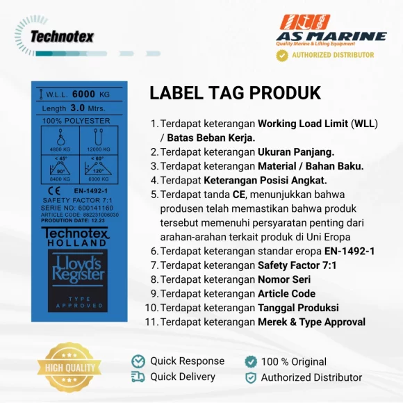 Label - Webbing Sling Technotex