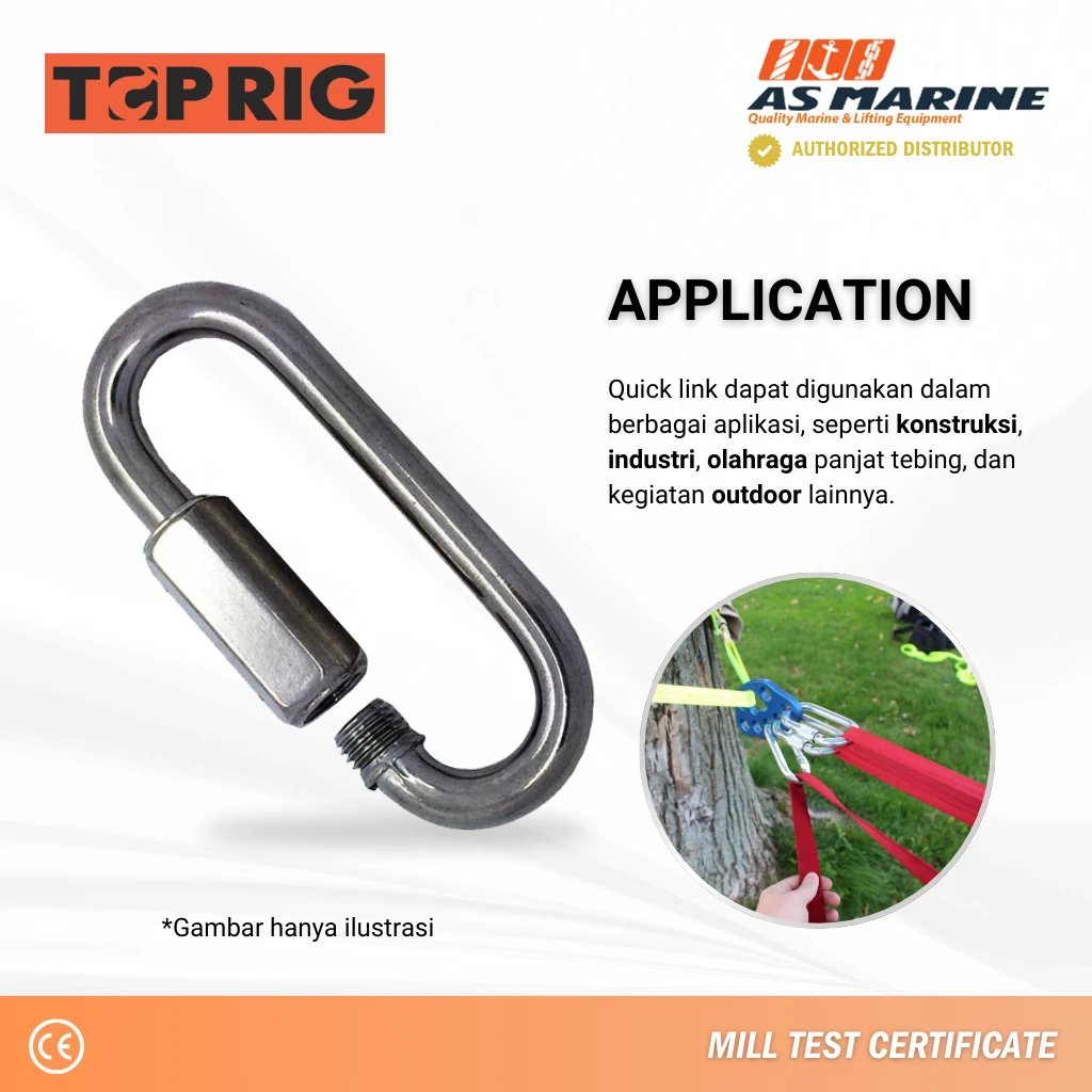 Aplikasi Quick Link Stainless 316 Toprig Aplikasi Quick Link Stainless 316 Toprig