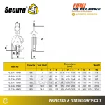 Tabel Ukuran Lifting Clamp SLC A1 Secura