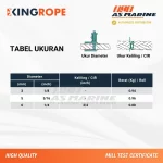 Tabel Ukuran Tali Nilon Kepang