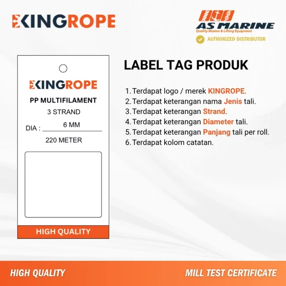Label Tali PP Multifilament