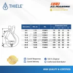 Tabel Ukuran Clevis Sling Hook TWN0835