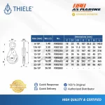 Tabel Ukuran Eye Self Locking Hook TWN1836