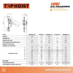 Tabel Ukuran Lever Block Tophoist 1