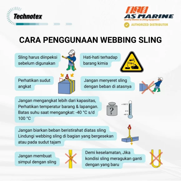 Cara Penggunaan Webbing Sling Technotex