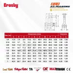 Tabel Ukuran Crosby G2150 1