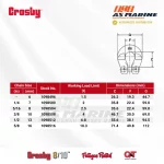 Tabel Ukuran Crosby S1325A