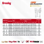Tabel Ukuran Crosby S501 - 1
