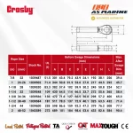 Tabel Ukuran Crosby S502 - 2
