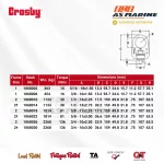 Tabel Ukuran Crosby HR1000