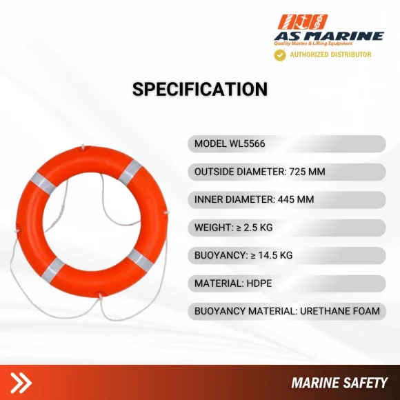 Spesifikasi Ringbuoy Safety - Ban Pelampung Fiber - 2,5 kg