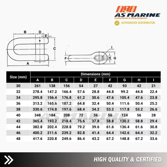 Tabel Ukuran Anchor Shackle - Segel Jangkar Kapal 2