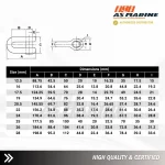 Tabel Ukuran Joining Shackle - Segel Rantai Jangkar 1