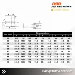 Tabel Ukuran Joining Shackle - Segel Rantai Jangkar 2